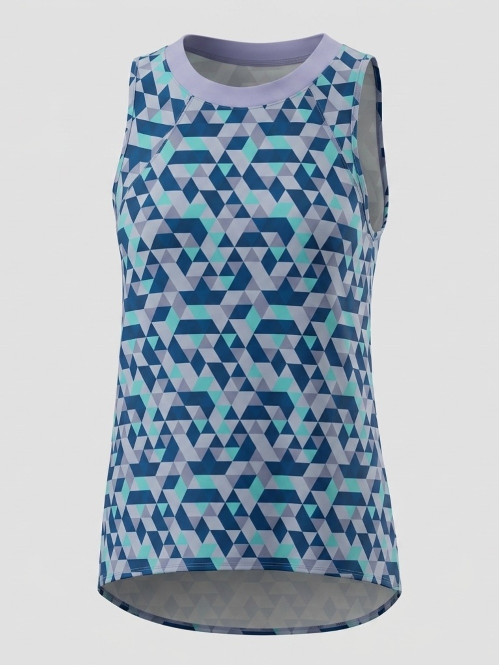 Crane Women’s Large Athletic Tank Top Blue Geometric Print Sleeveless